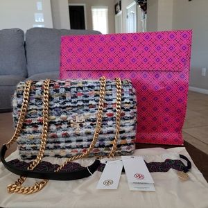 Tory Burch Kira Tweed Convertible Shoulder Bag